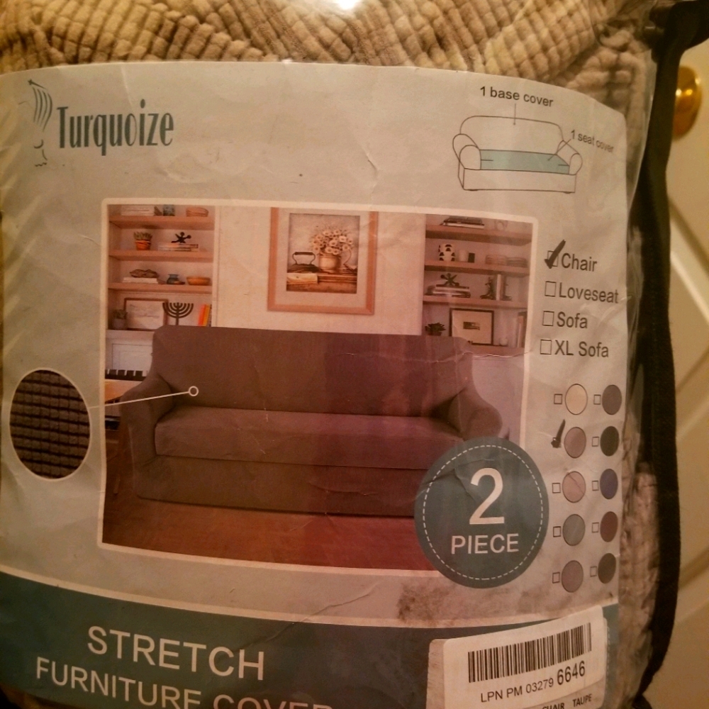 Stretch furniture chair cover 2 pieces